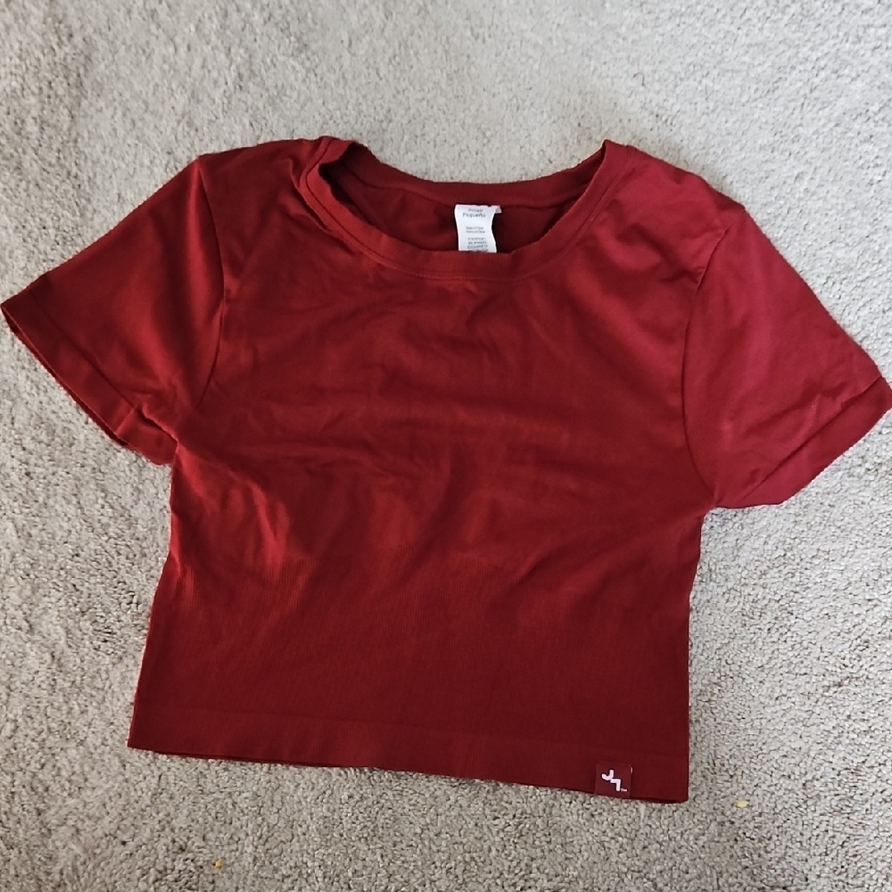 JoyLab Burgandy Spandex Crop Top